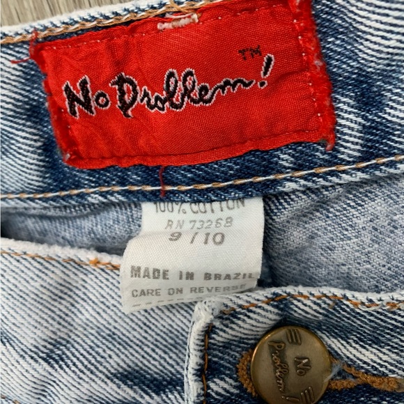 Vintage 1980s No Problem Acid Wash Short Blue Jean Skirt - Picture 5 of 6